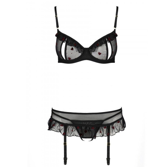 Сексуальний комплект з поясом для панчіх LOVELIA SET black XXL/XXXL - Passion Сексуальний комплект з поясом для панчіх LOVELIA SET black XXL/XXXL - Passion