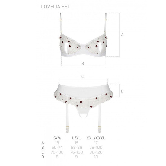 Сексуальний комплект з поясом для панчіх LOVELIA SET white L/XL - Passion Сексуальний комплект з поясом для панчіх LOVELIA SET white L/XL - Passion