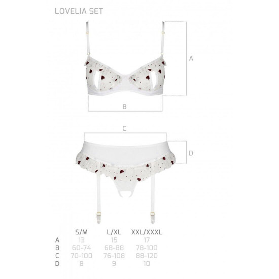 Сексуальний комплект з поясом для панчіх LOVELIA SET white S/M - Passion Сексуальний комплект з поясом для панчіх LOVELIA SET white S/M - Passion