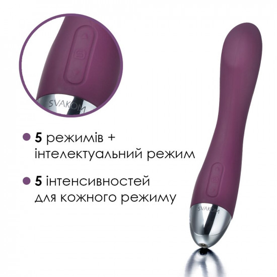 Вібратор для точки G з інтелектуальним режимом Svakom Amy Violet Вібратор для точки G з інтелектуальним режимом Svakom Amy Violet