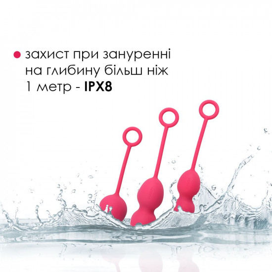 Набір вагінальних кульок зі зміщеним центром ваги Svakom Nova Plum Red Набір вагінальних кульок зі зміщеним центром ваги Svakom Nova Plum Red
