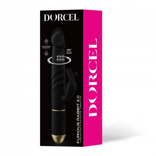 Вибратор Dorcel Furious Rabbit 2.0 с возвратно-поступательными движениями головки, перезаряжаемый
