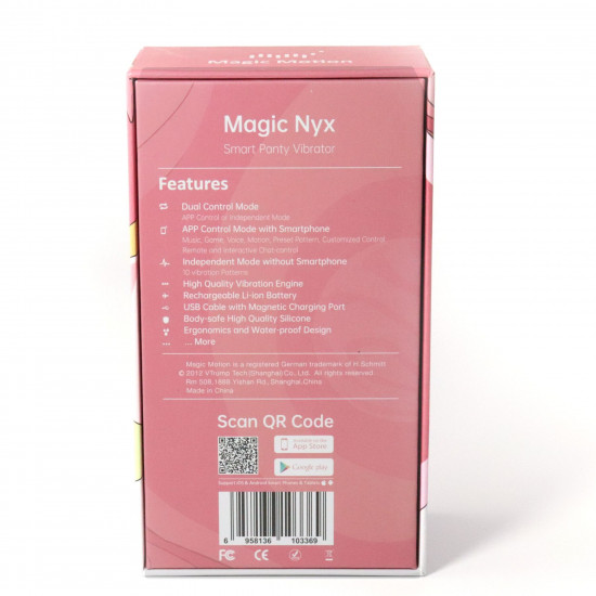 Смарт-вібратор у трусики Magic Motion Nyx Red Смарт-вібратор у трусики Magic Motion Nyx Red