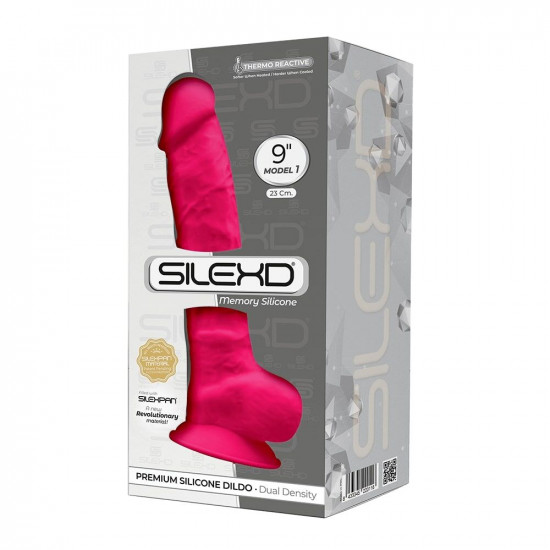 Фалоімітатор SilexD Tomas Pink (MODEL 1 size 9in), двошаровий, силікон + Silexpan, діаметр 4,9см Фалоімітатор SilexD Tomas Pink (MODEL 1 size 9in), двошаровий, силікон + Silexpan, діаметр 4,9см