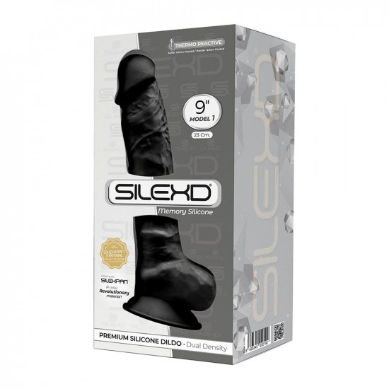 Фалоімітатор SilexD Tomas Black (MODEL 1 size 9in), двошаровий, силікон + Silexpan, діаметр 4,9см Фалоімітатор SilexD Tomas Black (MODEL 1 size 9in), двошаровий, силікон + Silexpan, діаметр 4,9см
