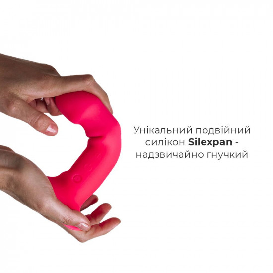 Двошаровий ділдо з вібрацією Adrien Lastic Hitsens 2 Pink, відмінно для страпона, макс діаметр 4 см, Двошаровий ділдо з вібрацією Adrien Lastic Hitsens 2 Pink, відмінно для страпона, макс діаметр 4 см,