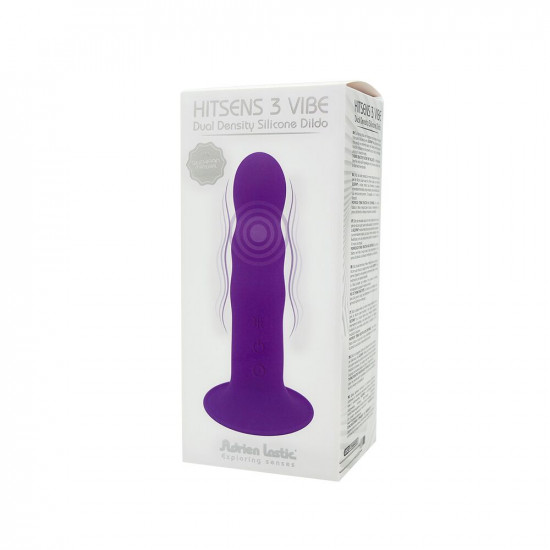Двошаровий ділдо з вібрацією Adrien Lastic Hitsens 3 Purple, відмінно для страпона, діаметр 4 см, до Двошаровий ділдо з вібрацією Adrien Lastic Hitsens 3 Purple, відмінно для страпона, діаметр 4 см, до