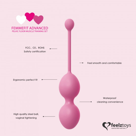Набір вагінальних кульок для просунутих FeelzToys - FemmeFit Advanced Pelvic Muscle Training Set Набір вагінальних кульок для просунутих FeelzToys - FemmeFit Advanced Pelvic Muscle Training Set