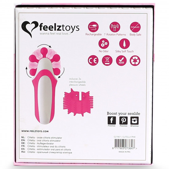 Стимулятор з імітацією оральних ласк FeelzToys - Clitella Oral Clitoral Stimulator Pink Стимулятор з імітацією оральних ласк FeelzToys - Clitella Oral Clitoral Stimulator Pink