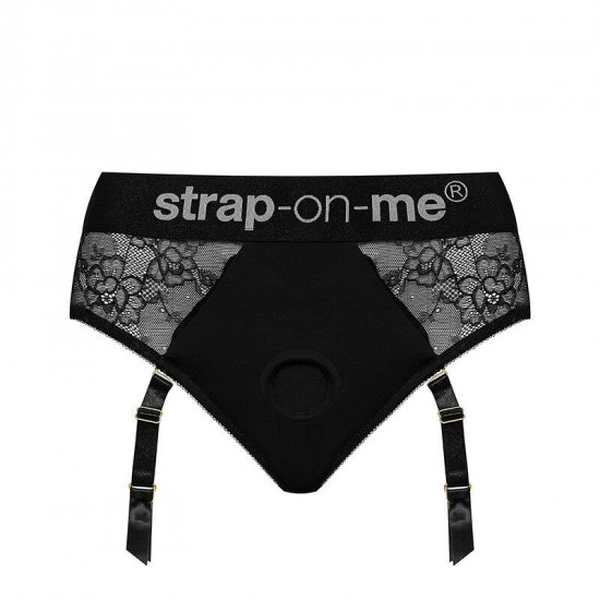 Мереживні труси для страпону з підв'язками для панчох Strap-On-Me DIVA HARNESS - XL Мереживні труси для страпону з підв'язками для панчох Strap-On-Me DIVA HARNESS - XL
