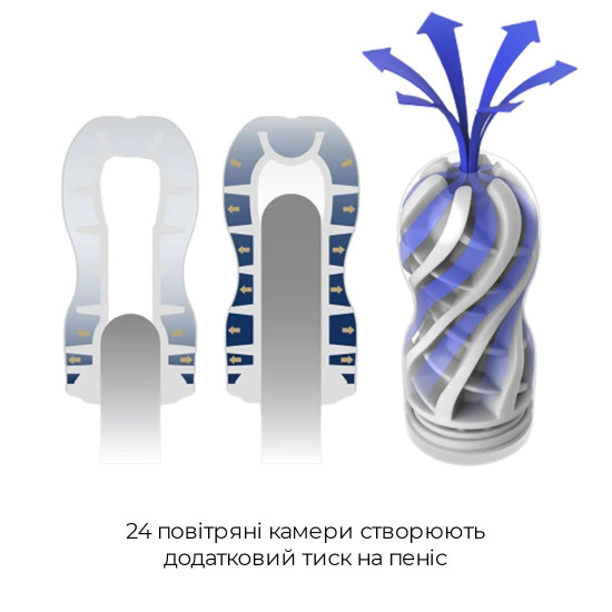 Мастурбатор Tenga Premium Air Flow Cup, 24 повітряні камери всередині Мастурбатор Tenga Premium Air Flow Cup, 24 повітряні камери всередині