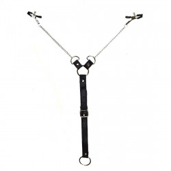 Затискачі для сосків з фіксацією на пенісі Art of Sex – Nipple Clamps for Men, екошкіра