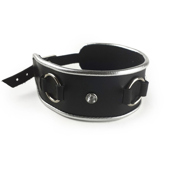 Ошейник из натуральной кожи со стразами и кольцом Art of Sex - Collar Ring Ошейник из натуральной кожи со стразами и кольцом Art of Sex - Collar Ring