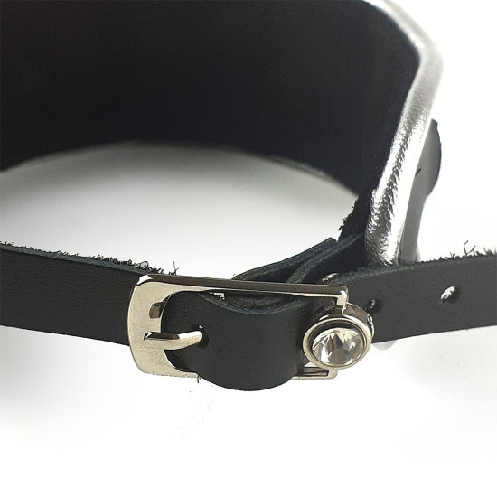 Ошейник из натуральной кожи со стразами и кольцом Art of Sex - Collar Ring Ошейник из натуральной кожи со стразами и кольцом Art of Sex - Collar Ring