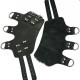 Поножі манжети для подвіса за ноги Leg Cuffs, натуральна шкіра, колір чорний Поножі манжети для подвіса за ноги Leg Cuffs, натуральна шкіра, колір чорний