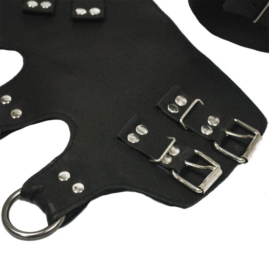 Поножі манжети для подвіса за ноги Leg Cuffs, натуральна шкіра, колір чорний Поножі манжети для подвіса за ноги Leg Cuffs, натуральна шкіра, колір чорний