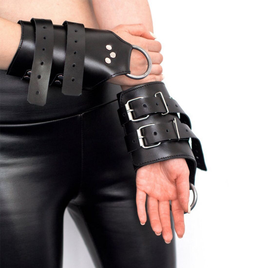 Манжети для підвісу за руки Kinky Hand Cuffs For Suspension з натуральної шкіри, колір чорний Манжети для підвісу за руки Kinky Hand Cuffs For Suspension з натуральної шкіри, колір чорний