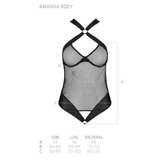 Сітчастий боді з халтером Amanda Body black L/XL - Passion Сітчастий боді з халтером Amanda Body black L/XL - Passion