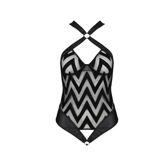 Сітчастий боді з халтером та ритмічним малюнком Hima Body black L/XL - Passion Сітчастий боді з халтером та ритмічним малюнком Hima Body black L/XL - Passion