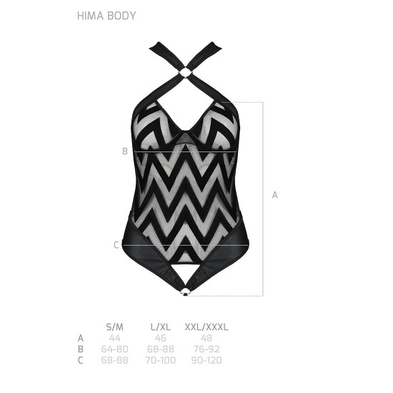 Сітчастий боді з халтером та ритмічним малюнком Hima Body black L/XL - Passion Сітчастий боді з халтером та ритмічним малюнком Hima Body black L/XL - Passion