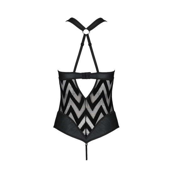 Сітчастий боді з халтером та ритмічним малюнком Hima Body black S/M - Passion Сітчастий боді з халтером та ритмічним малюнком Hima Body black S/M - Passion