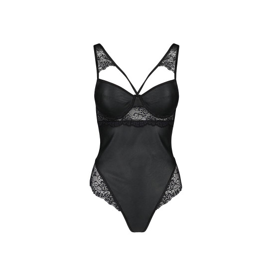 Боді з еко-шкіри та мережива Loona Body black L/XL - Passion Боді з еко-шкіри та мережива Loona Body black L/XL - Passion