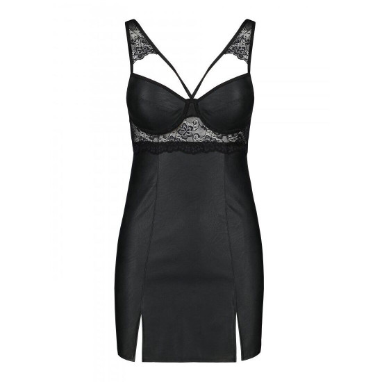 Бебі-дол з еко-шкіри та мережива Loona Chemise black L/XL - Passion Бебі-дол з еко-шкіри та мережива Loona Chemise black L/XL - Passion