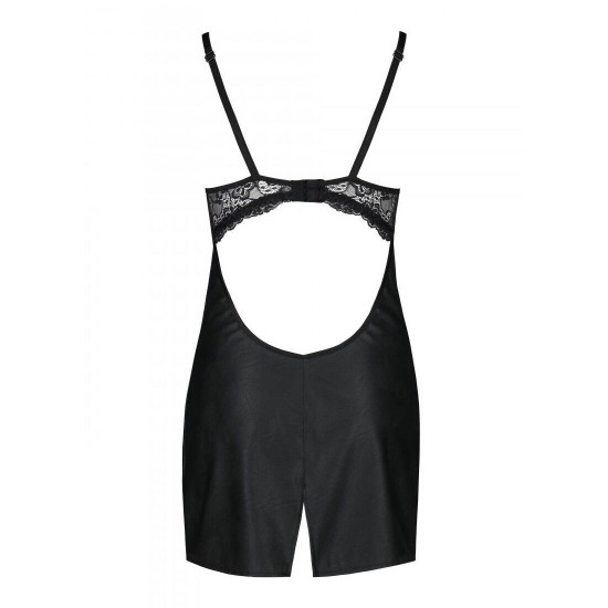 Бебі-дол з еко-шкіри та мережива Loona Chemise black XXL/XXXL - Passion Бебі-дол з еко-шкіри та мережива Loona Chemise black XXL/XXXL - Passion