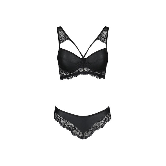 Комплект з еко-шкіри та мережива Loona Set black L/XL - Passion, бра і трусики Комплект з еко-шкіри та мережива Loona Set black L/XL - Passion, бра і трусики