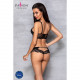 Комплект з еко-шкіри та мережива Loona Set black XXL/XXXL - Passion, бра і трусики Комплект з еко-шкіри та мережива Loona Set black XXL/XXXL - Passion, бра і трусики
