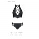 Комплект з еко-шкіри Nancy Bikini black L/XL - Passion, бра та трусики з імітацією шнурівки Комплект з еко-шкіри Nancy Bikini black L/XL - Passion, бра та трусики з імітацією шнурівки