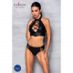 Комплект з еко-шкіри Nancy Bikini black XXL/XXXL - Passion, бра та трусики з імітацією шнурівки Комплект з еко-шкіри Nancy Bikini black XXL/XXXL - Passion, бра та трусики з імітацією шнурівки