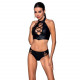 Комплект з еко-шкіри Nancy Bikini black XXL/XXXL - Passion, бра та трусики з імітацією шнурівки Комплект з еко-шкіри Nancy Bikini black XXL/XXXL - Passion, бра та трусики з імітацією шнурівки