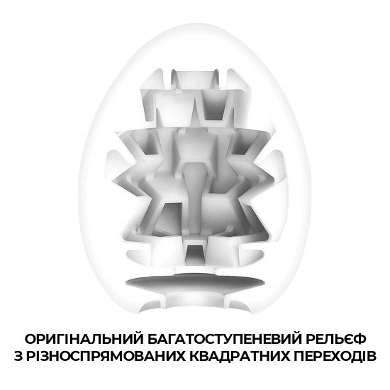 Мастурбатор-яйце Tenga Egg Boxy з геометричним рельєфом Мастурбатор-яйце Tenga Egg Boxy з геометричним рельєфом