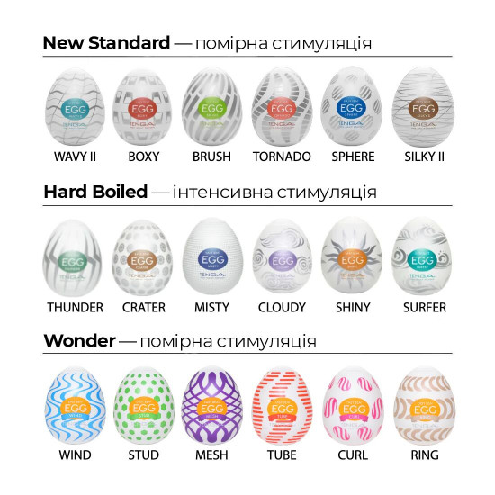 Мастурбатор-яйце Tenga Egg Ring з асиметричним рельєфом Мастурбатор-яйце Tenga Egg Ring з асиметричним рельєфом