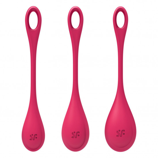 Набір йоні намистин Satisfyer Yoni Power 1 Red, діаметр 2-2,5-3см, вага 22-46-74гр Набір йоні намистин Satisfyer Yoni Power 1 Red, діаметр 2-2,5-3см, вага 22-46-74гр
