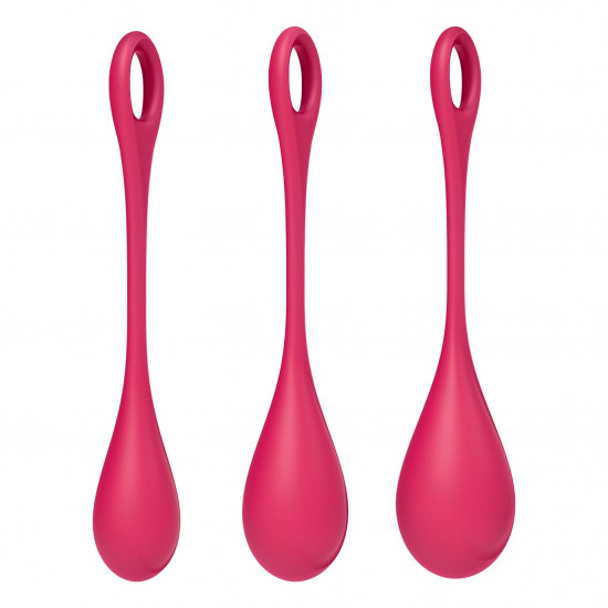 Набір йоні намистин Satisfyer Yoni Power 1 Red, діаметр 2-2,5-3см, вага 22-46-74гр Набір йоні намистин Satisfyer Yoni Power 1 Red, діаметр 2-2,5-3см, вага 22-46-74гр