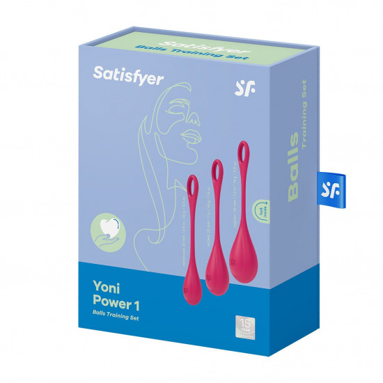 Набір йоні намистин Satisfyer Yoni Power 1 Red, діаметр 2-2,5-3см, вага 22-46-74гр Набір йоні намистин Satisfyer Yoni Power 1 Red, діаметр 2-2,5-3см, вага 22-46-74гр