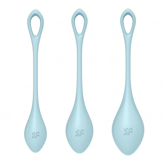 Набір йоні намистин Satisfyer Yoni Power 2 Light Blue, диаметр 2-2,5-3см, вес 22-44-73гр Набір йоні намистин Satisfyer Yoni Power 2 Light Blue, диаметр 2-2,5-3см, вес 22-44-73гр