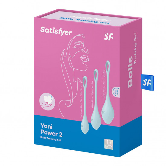 Набір йоні намистин Satisfyer Yoni Power 2 Light Blue, диаметр 2-2,5-3см, вес 22-44-73гр Набір йоні намистин Satisfyer Yoni Power 2 Light Blue, диаметр 2-2,5-3см, вес 22-44-73гр