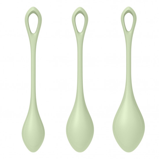Набір йоні намистин Satisfyer Yoni Power 2 Light Green, диаметр 2-2,5-3см, вес 22-44-73гр Набір йоні намистин Satisfyer Yoni Power 2 Light Green, диаметр 2-2,5-3см, вес 22-44-73гр