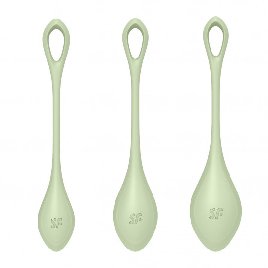 Набір йоні намистин Satisfyer Yoni Power 2 Light Green, диаметр 2-2,5-3см, вес 22-44-73гр Набір йоні намистин Satisfyer Yoni Power 2 Light Green, диаметр 2-2,5-3см, вес 22-44-73гр