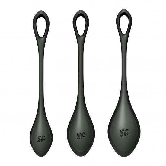 Набір йоні намистин Satisfyer Yoni Power 2 Black, діаметр 2-2,5-3см, маса 22-44-73 г Набір йоні намистин Satisfyer Yoni Power 2 Black, діаметр 2-2,5-3см, маса 22-44-73 г