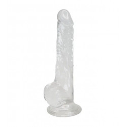 Прозорий фалоімітатор Alive Jelly Dildo Lusty, ТПЕ, присоска, діаметр 3,2см, довжина 18см