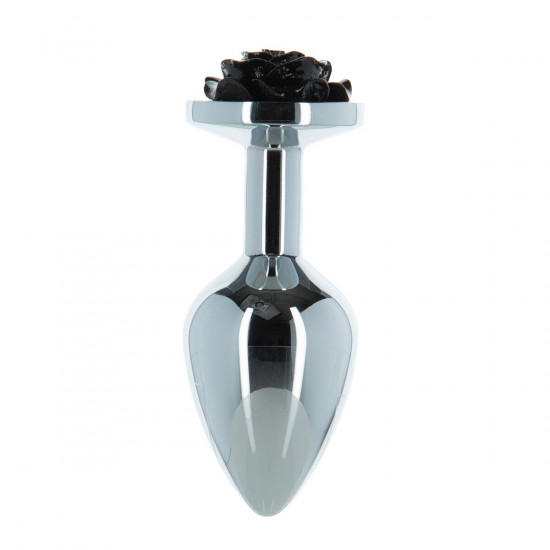 Металева анальна пробка Lux Active з трояндою - Rose Anal Plug - Black, віброкуля в подарунок Металева анальна пробка Lux Active з трояндою - Rose Anal Plug - Black, віброкуля в подарунок
