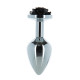 Металева анальна пробка Lux Active з трояндою - Rose Anal Plug - Black, віброкуля в подарунок Металева анальна пробка Lux Active з трояндою - Rose Anal Plug - Black, віброкуля в подарунок
