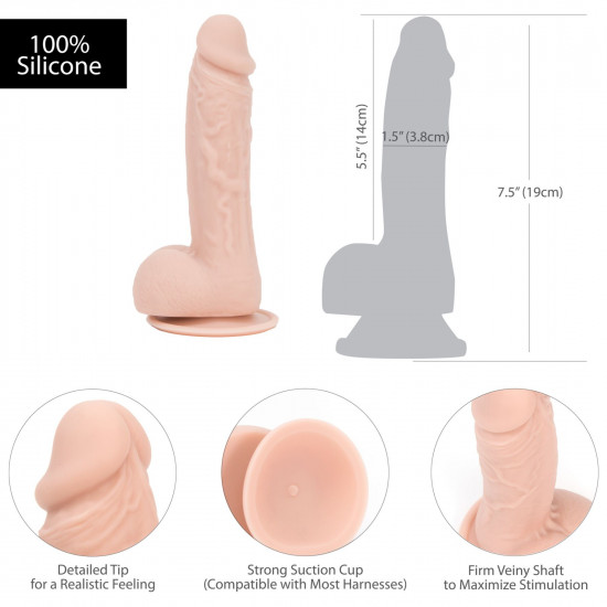 Реалістичний фалоімітатор на присосці ADDICTION — Mark 7,5″ Dildo With Balls, Beige Реалістичний фалоімітатор на присосці ADDICTION — Mark 7,5″ Dildo With Balls, Beige