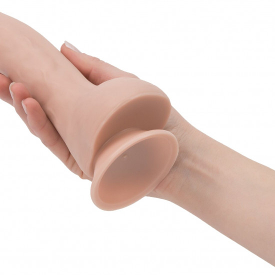 Вигнутий фалоімітатор на присосці ADDICTION — BRAD 7,5″ Dildo With Balls, Beige Вигнутий фалоімітатор на присосці ADDICTION — BRAD 7,5″ Dildo With Balls, Beige