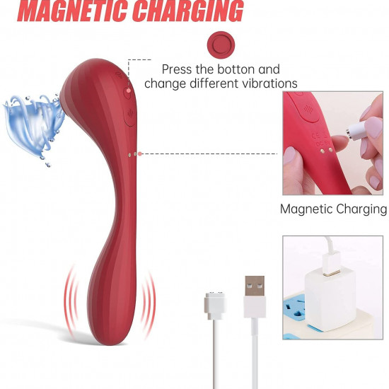 Вакуумний вагінально-кліторальний стимулятор Magic Motion Bobi Red, керування зі смартфона Вакуумний вагінально-кліторальний стимулятор Magic Motion Bobi Red, керування зі смартфона