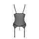 Корсет із підв’язками та ажурним ліфом Christa Corset black S/M — Passion, стрінги в комплекті Корсет із підв’язками та ажурним ліфом Christa Corset black S/M — Passion, стрінги в комплекті